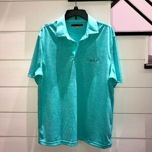 Greg Norman Golf Shirt Size L Aqua Blue